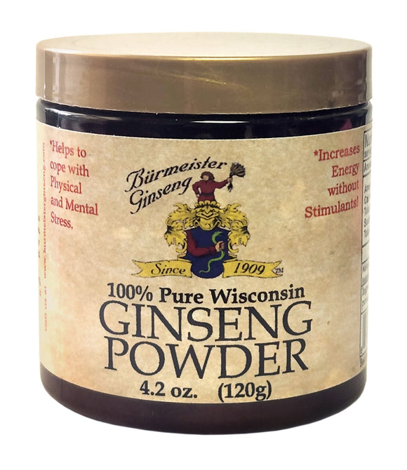Ginseng Powder, Fine ground, 4.2 oz, 120 g, 100% Pure Wisconsin Ginseng