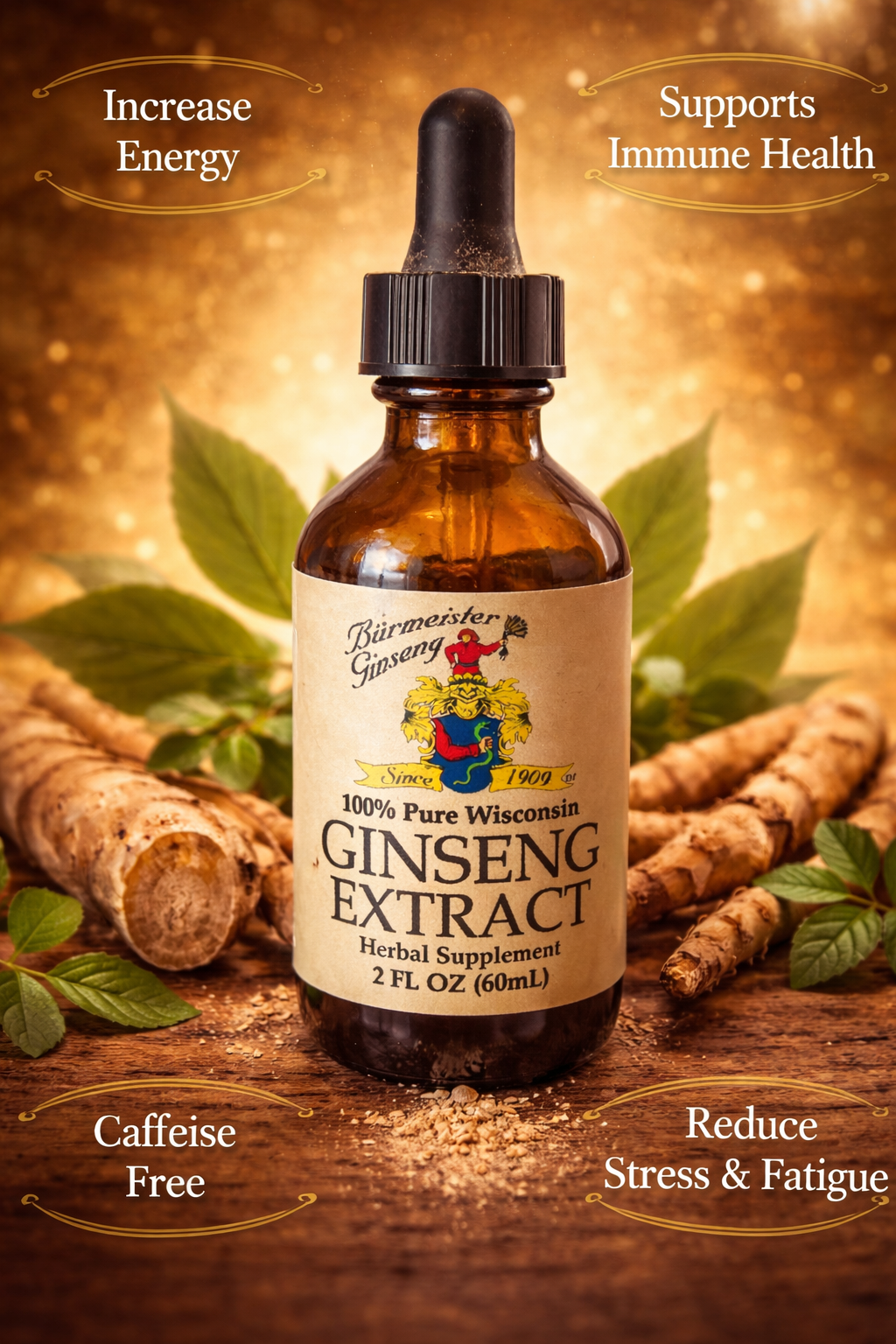 American Ginseng Extract 西洋参提取物 — 100% Pure WI-Grown American Ginseng