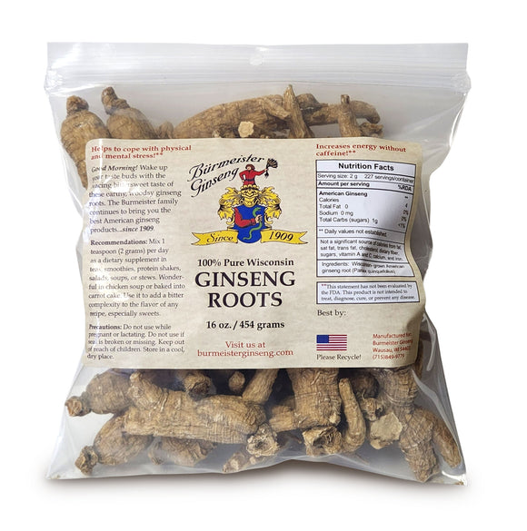 Ginseng Roots, Large root, 1 lb., 100% Pure Wisconsin-grown American Ginseng