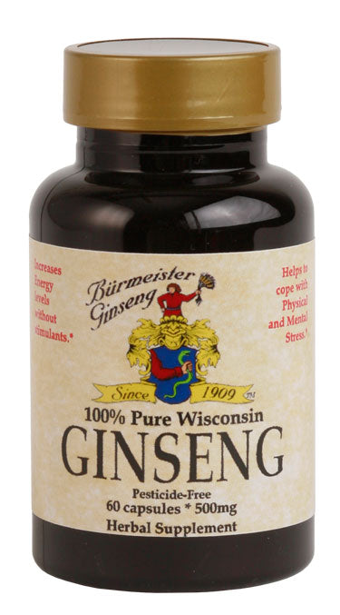 Ginseng Capsules, 60 Capsules, 500 mg, 30 servings