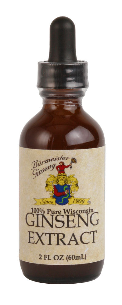Ginseng Extract, 2 FL oz bottle with dropper, 60 ml, 100% pure Wisconsin Ginseng