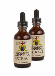 Ginseng Extract, 2 FL oz bottle with dropper, 60 ml, 2 pack bundle, 100% pure Wisconsin Ginseng