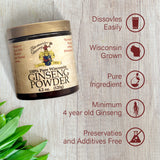 Burmeister Ginseng Powder 4.2 oz  100% pure wisconsin grown american ginseng, no additives