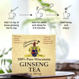 Burmeister Ginseng 1 oz loose tea box, how to make ginseng tea